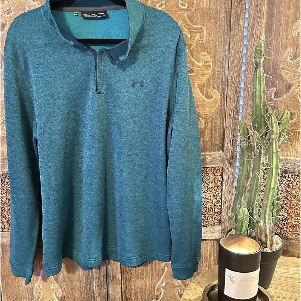 Under Armour Turquoise Storm Coldgear 1/4 Zip 2XL Pullover c5